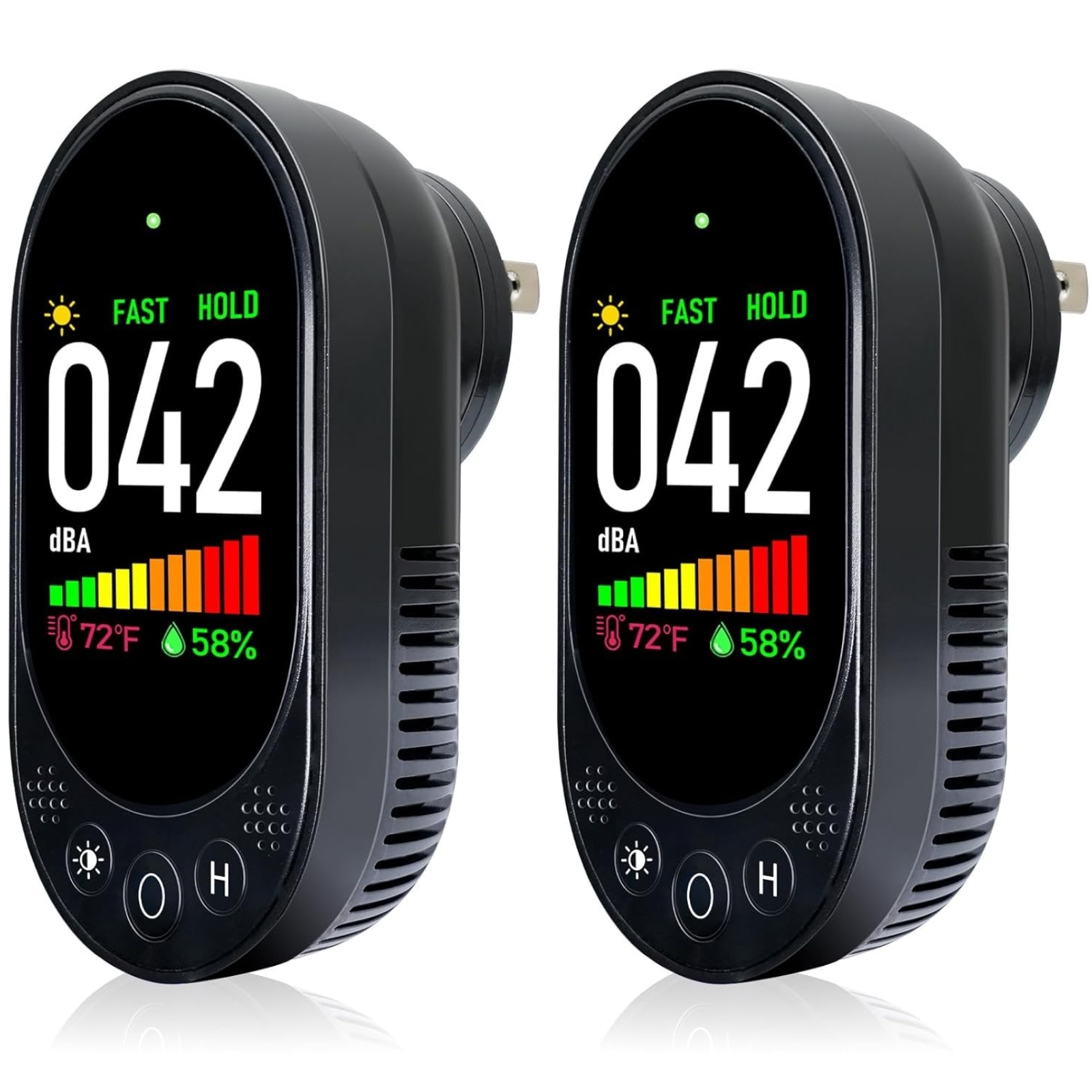 VETOUCH Plug-In Noise Detector with Temp/Humidity, 30-130dB, 1.83" Display, for Home Office RV