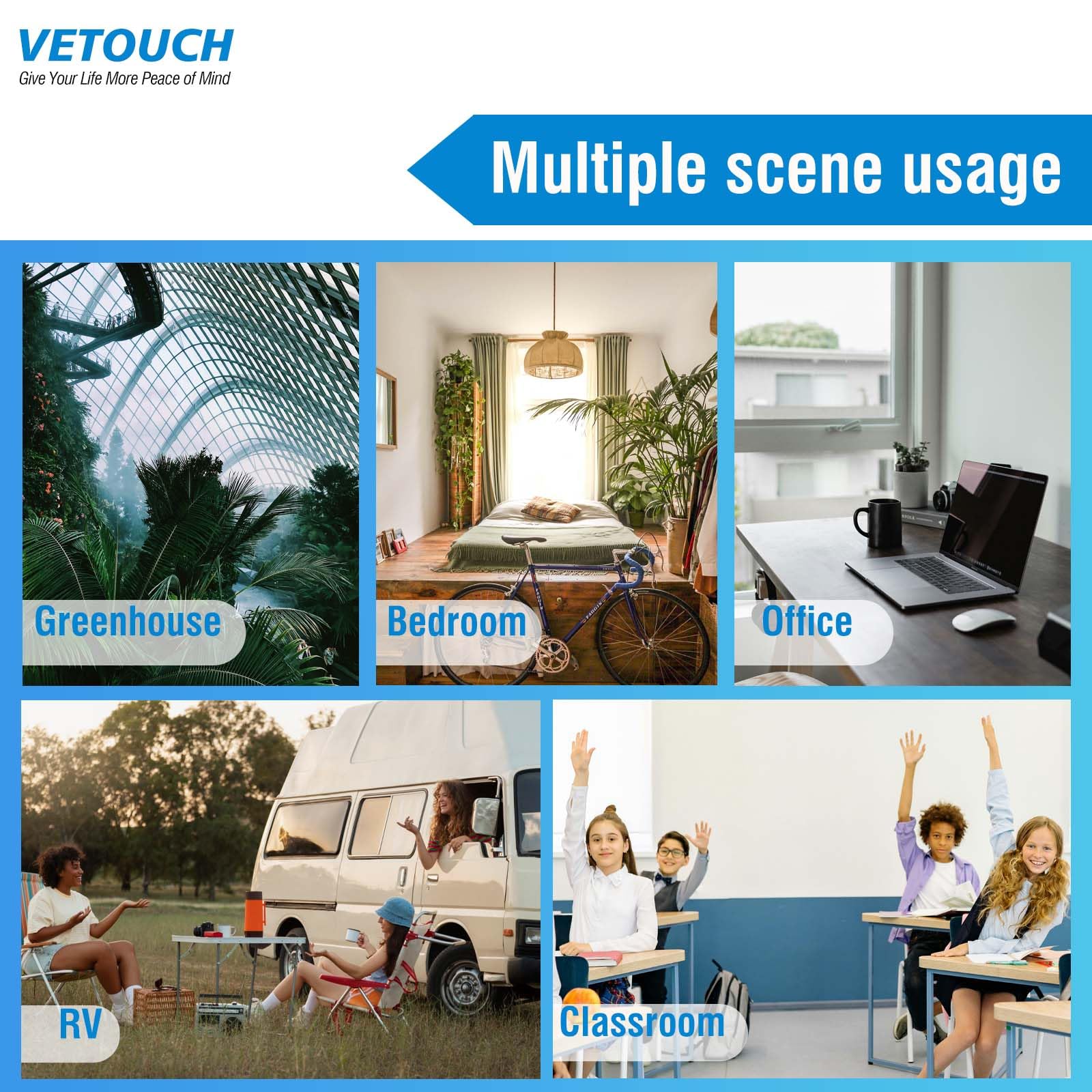 VETOUCH Plug-In CO2 Detector with Temp/Humidity, 400-4999ppm, 1.83" Display, Adjustable Alarm, for Home Office RV