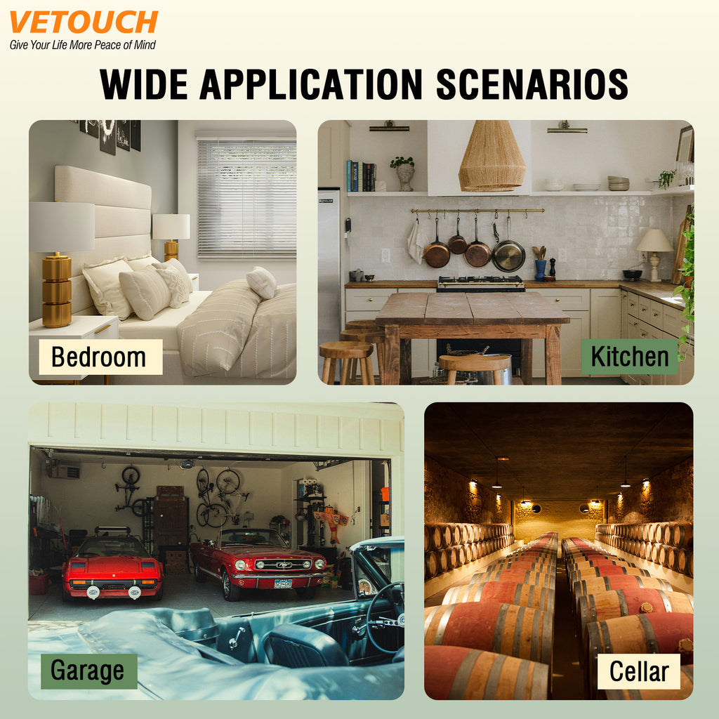 VETOUCH 4-in-1 Plug-In CO & Gas Detector with Temp/Humidity, 1.83" Screen, 85dB Alarm, for Home RV